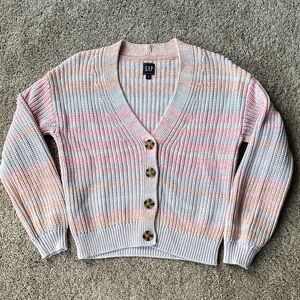 GAP Women's Button-Up Striped Cardigan